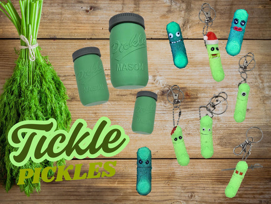 3D Printed Pickles in Mason Jar Pickle Gifts for Everyone Fun Tickle Pickle Quirky Gift Ideas Pickle Lover Pickle Keychains Articulated