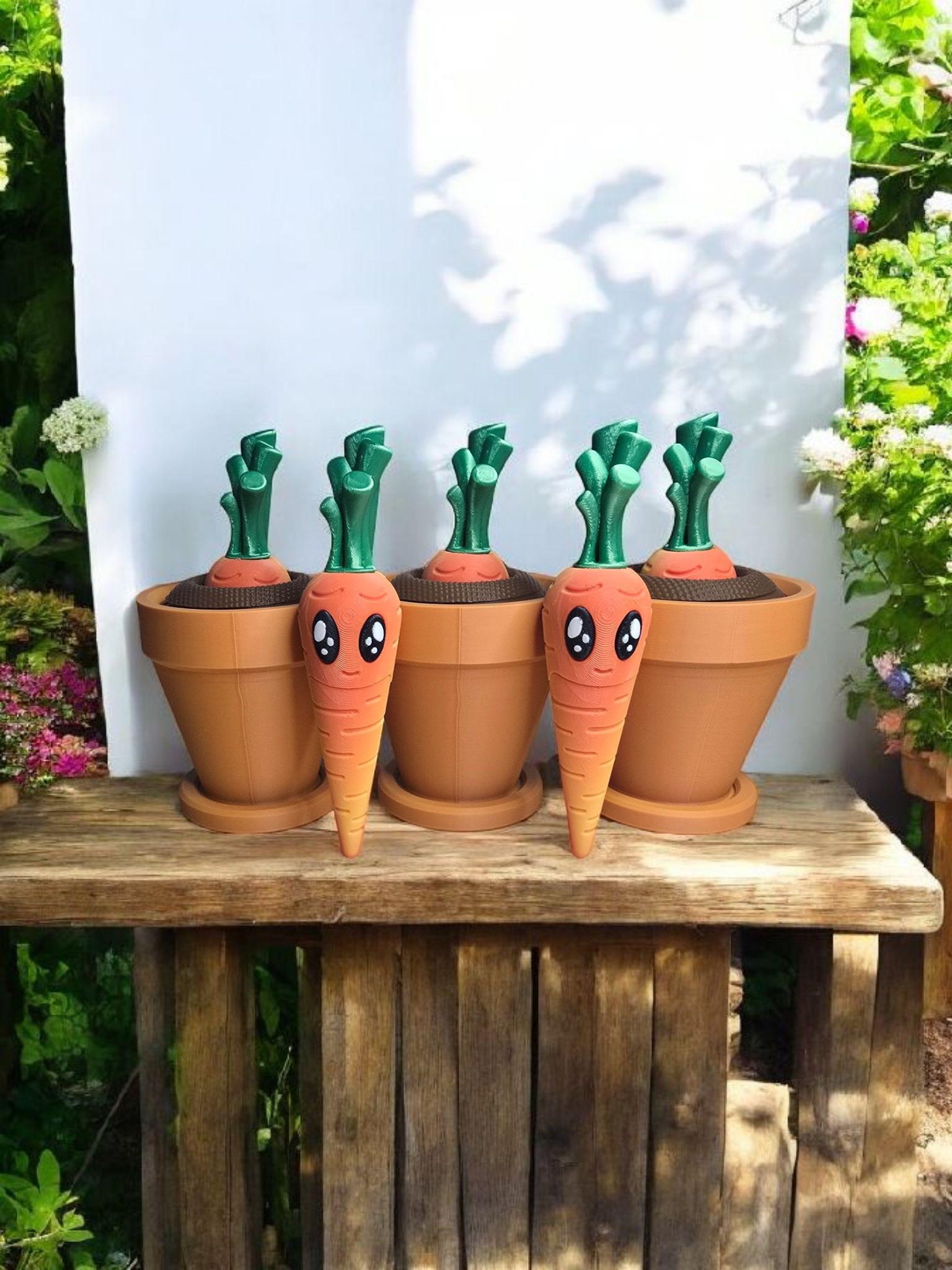 3D Printed Carrots in Pot, Lovely Bunch of Carrots, Carrots, Fidget Carrots, Unique Gifts, Quirky Gift Ideas, Veggie Tales, Veggie Garden