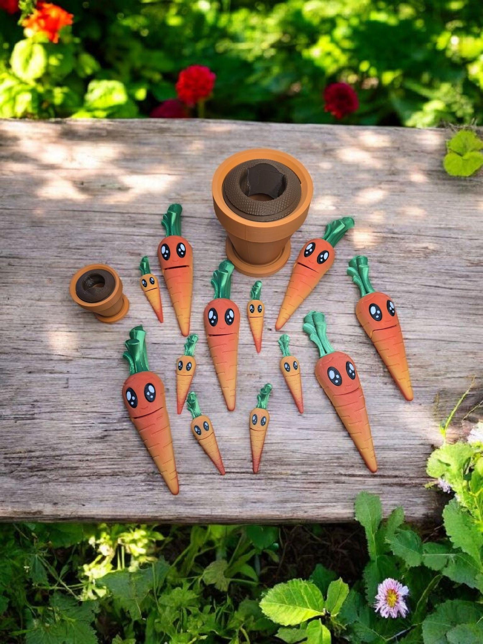 3D Printed Carrots in Pot, Lovely Bunch of Carrots, Carrots, Fidget Carrots, Unique Gifts, Quirky Gift Ideas, Veggie Tales, Veggie Garden