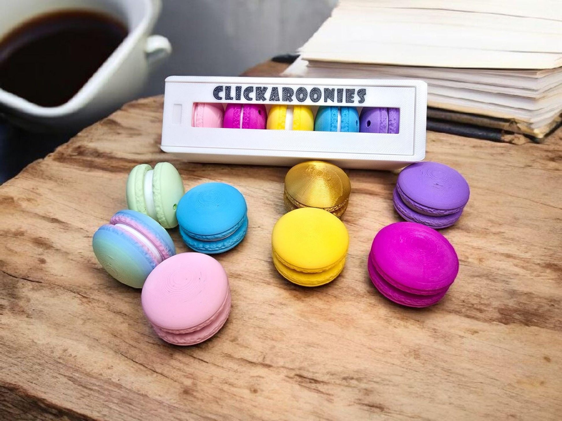 Macaron 3D printed clickers - mechanical, fidget, clicky, stress relief, cute macaron gift, unique gifts, Satisfying Keyboard clicker,