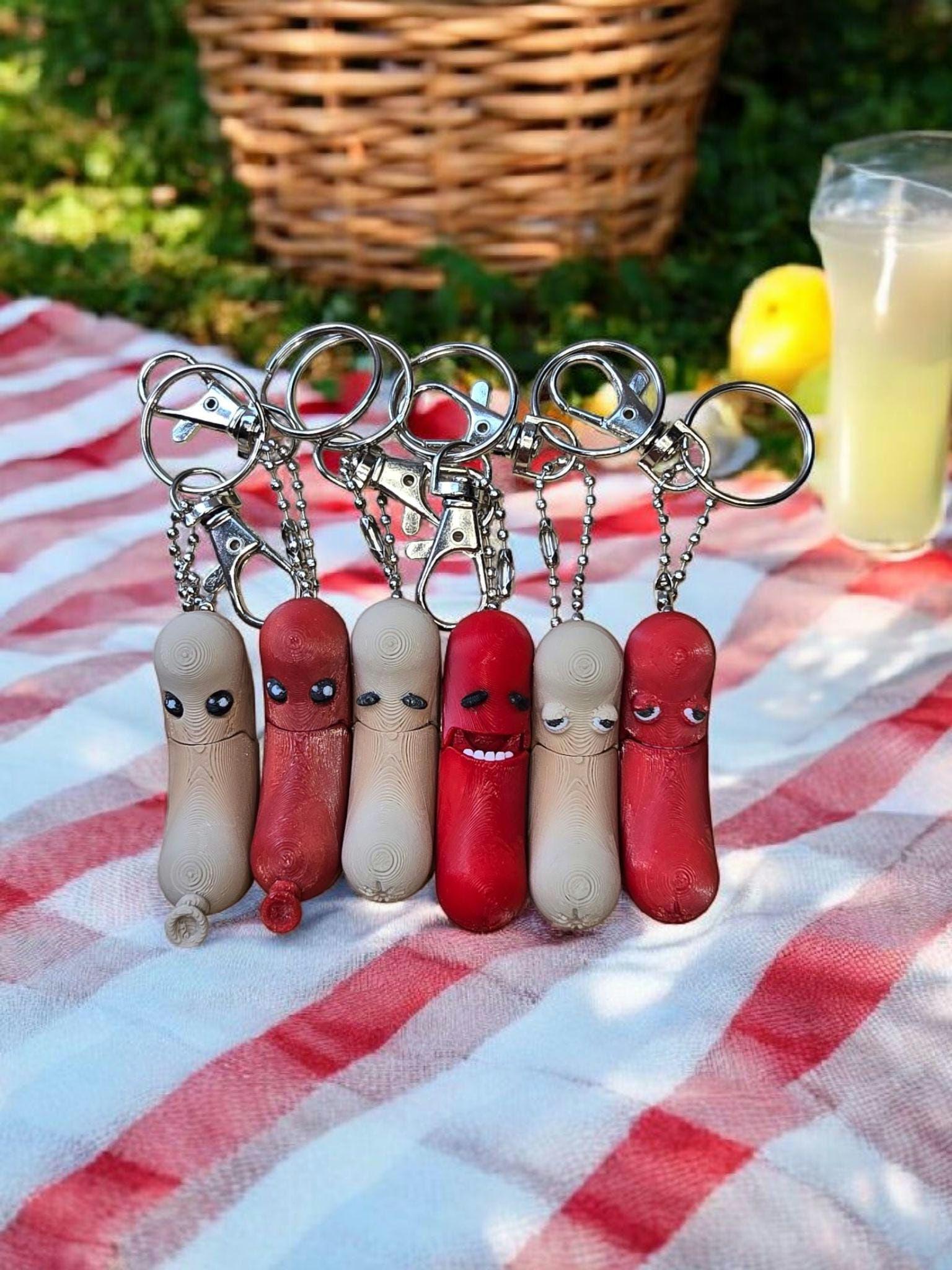 Lil Frankie & Mystery Meats, 3d printed, Hot Dogs Buns, Baseball, 3d Printed Chatty Hotdogs, Picnic Hotdogs, Unique Gifts, Fridge Magnets
