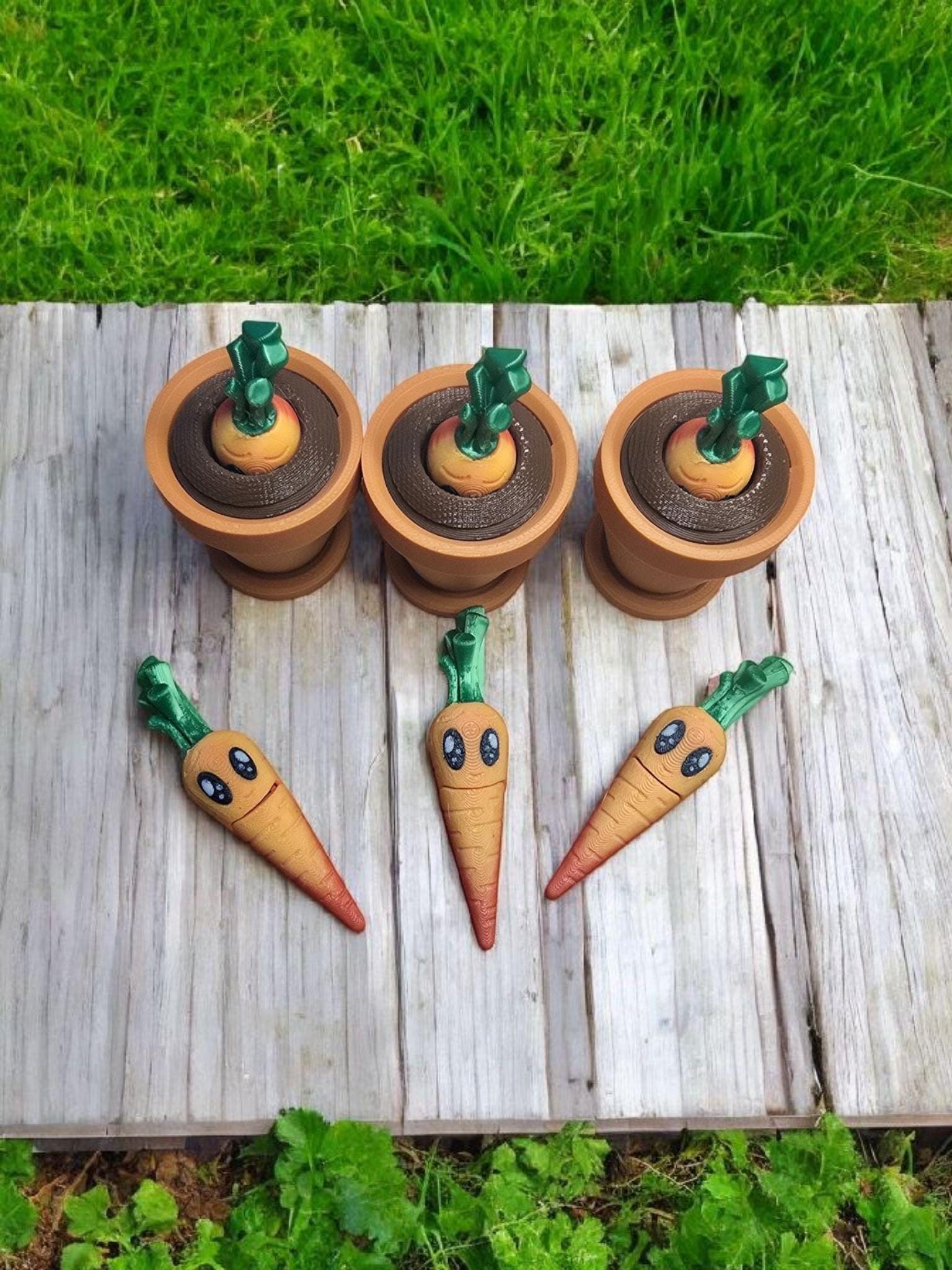 3D Printed Carrots in Pot, Lovely Bunch of Carrots, Carrots, Fidget Carrots, Unique Gifts, Quirky Gift Ideas, Veggie Tales, Veggie Garden