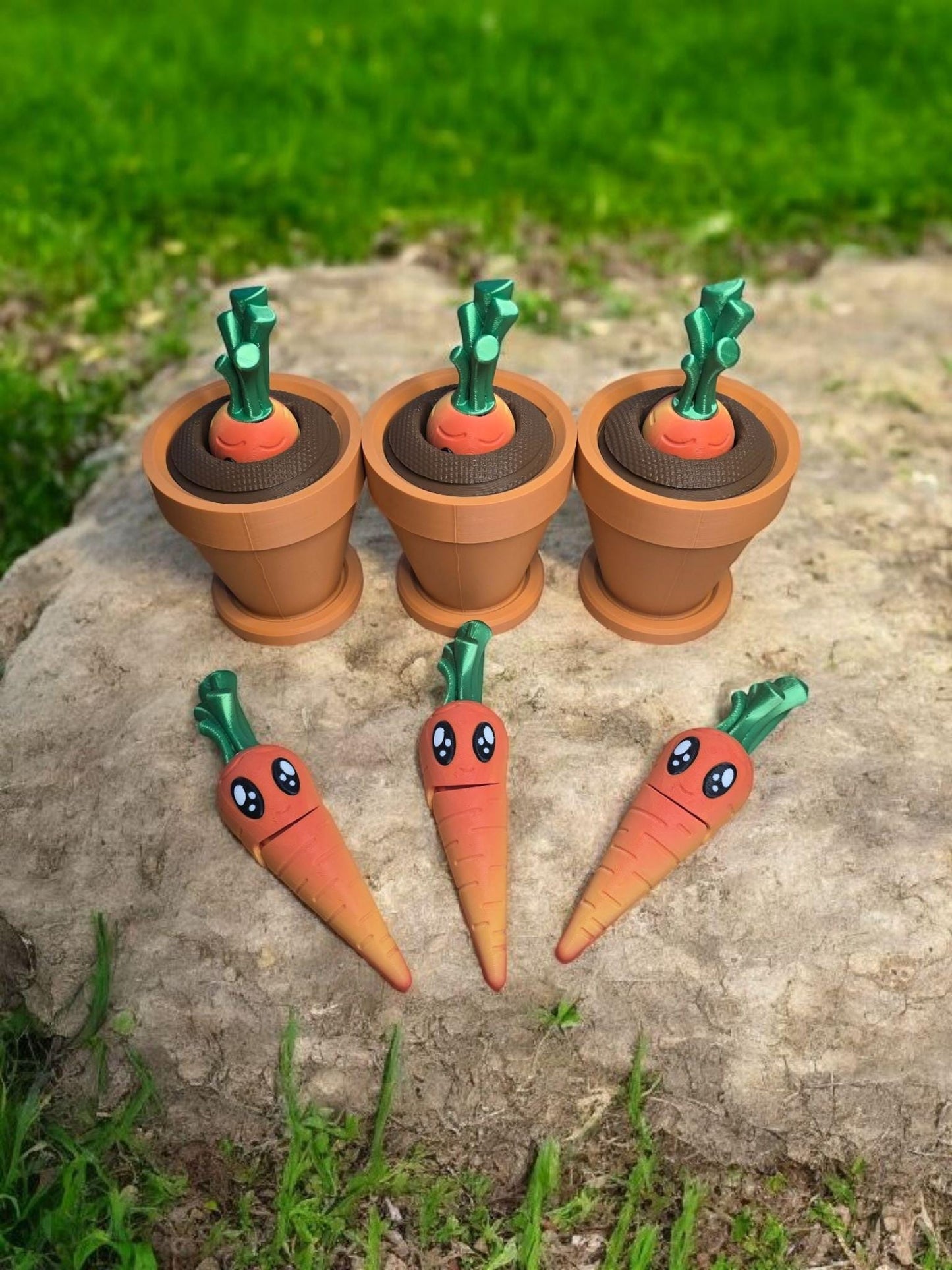 3D Printed Carrots in Pot, Lovely Bunch of Carrots, Carrots, Fidget Carrots, Unique Gifts, Quirky Gift Ideas, Veggie Tales, Veggie Garden