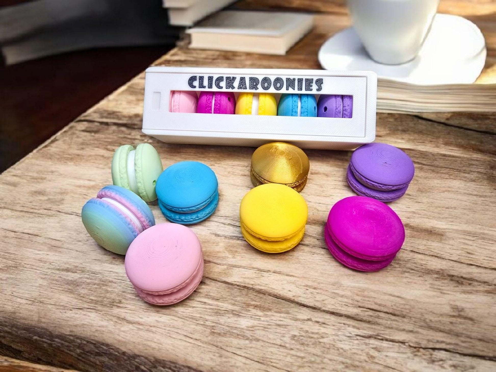 Macaron 3D printed clickers - mechanical, fidget, clicky, stress relief, cute macaron gift, unique gifts, Satisfying Keyboard clicker,