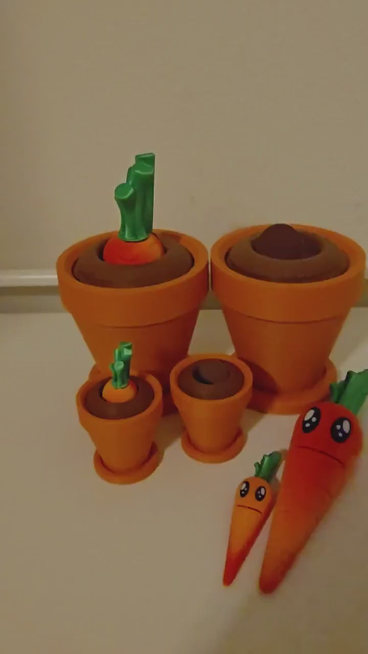 3D Printed Carrots in Pot, Lovely Bunch of Carrots, Carrots, Fidget Carrots, Unique Gifts, Quirky Gift Ideas, Veggie Tales, Veggie Garden